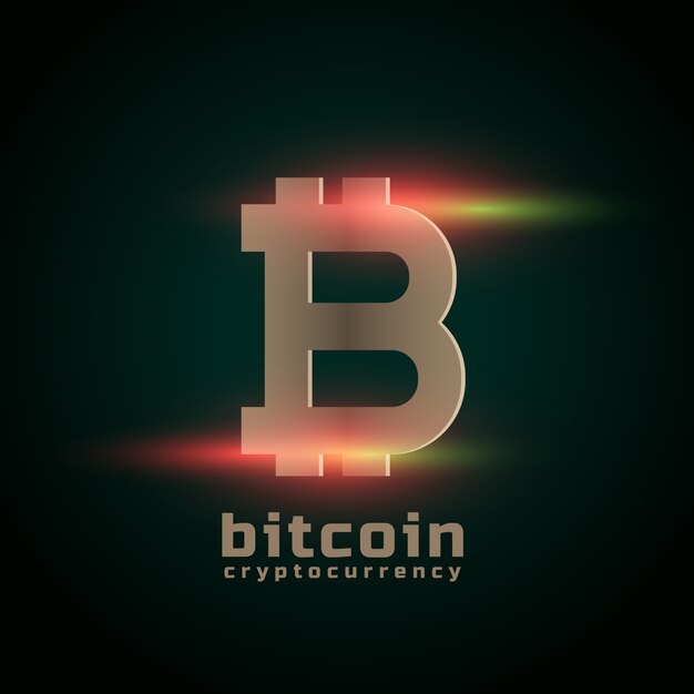 Cryptocurrency bitcoin con effetto di luce