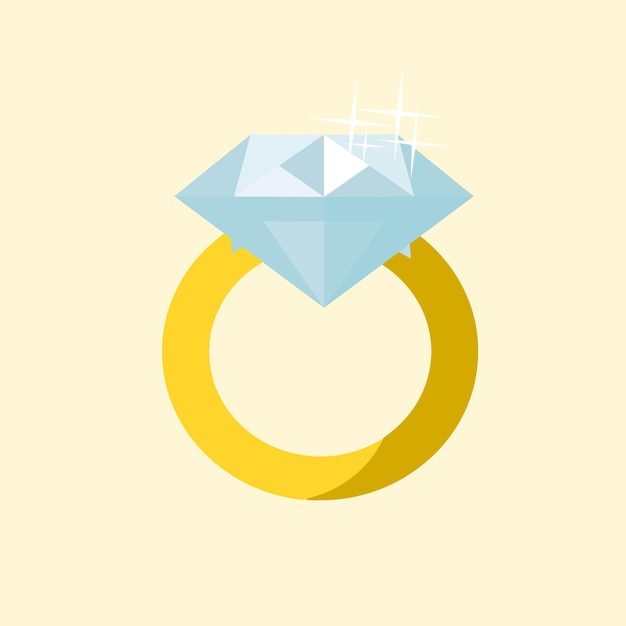 Vector shiny diamond ring illustration