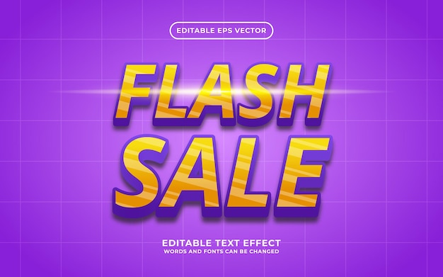 Shiny flash sale 3d bold editable vector text effect.