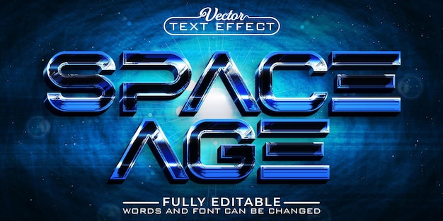 Shiny Futurisctic Space Age Vector Editable Text Effect Template