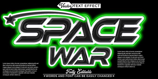 Shiny Futurisctic War Vector bewerkbare tekst-effect sjabloon