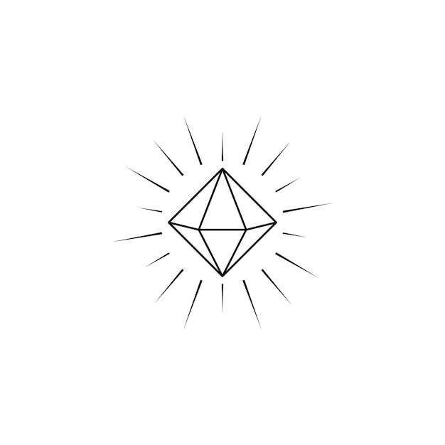 Vettore logo lucido dell'illustrazione del diamante della pietra preziosa