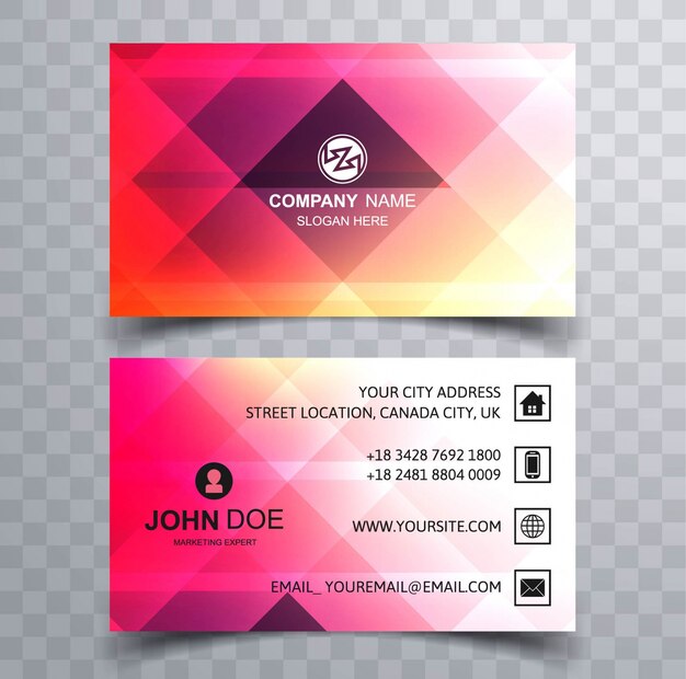 Shiny geometric business card design