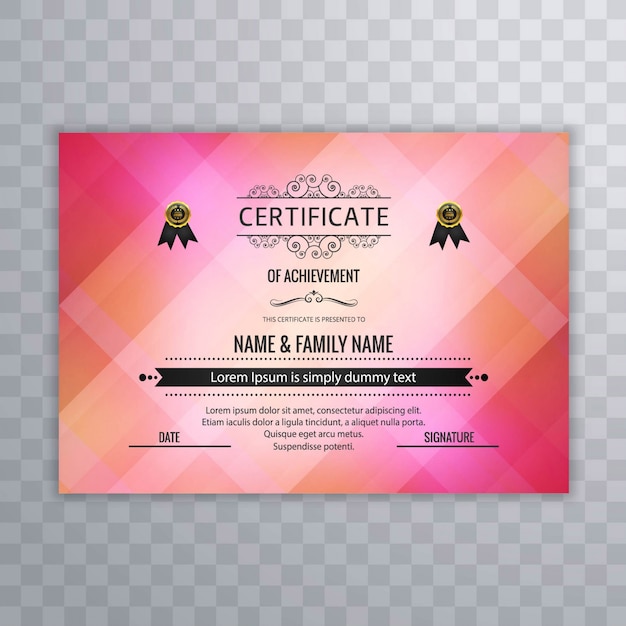 Shiny geometric diploma template