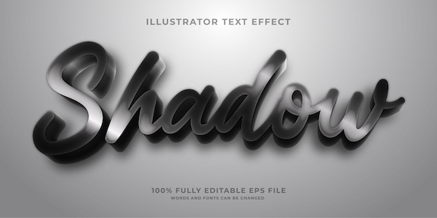 Shiny Glossy Black Editable 3D Text Effect