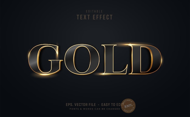 Vector shiny gold editable text effect