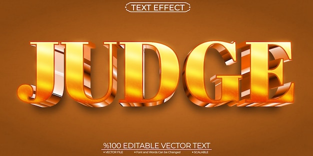 Shiny Gold Judge Editable and Scalable Vector Text Effect