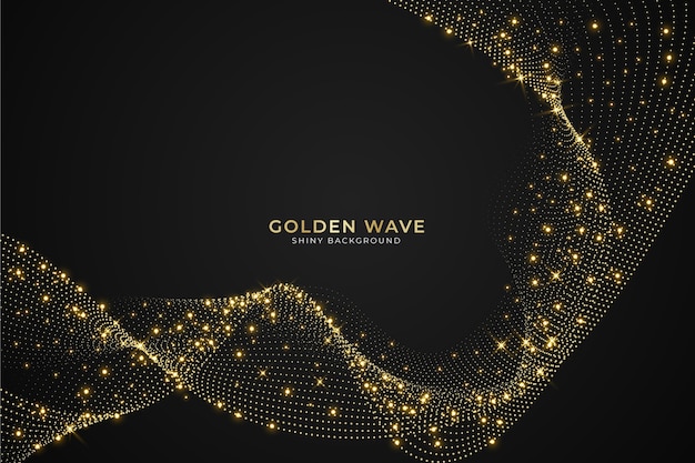 Shiny gold wave  background theme