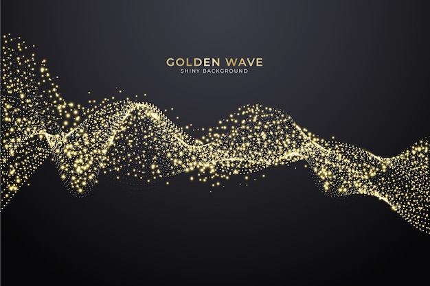 Vector shiny gold wave  background