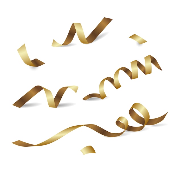 Shiny golden confetti isolated on transparent . Bright festive tinsel of gold color.