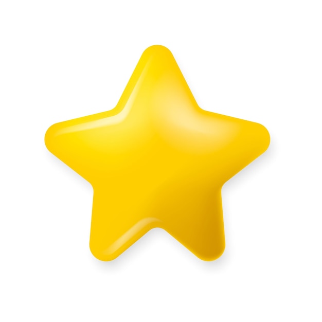 Shiny golden star icon Yellow stars glossy colors Vector illustration