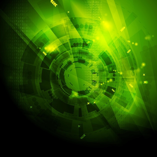 Shiny green engineering tech abstract background. Vector design