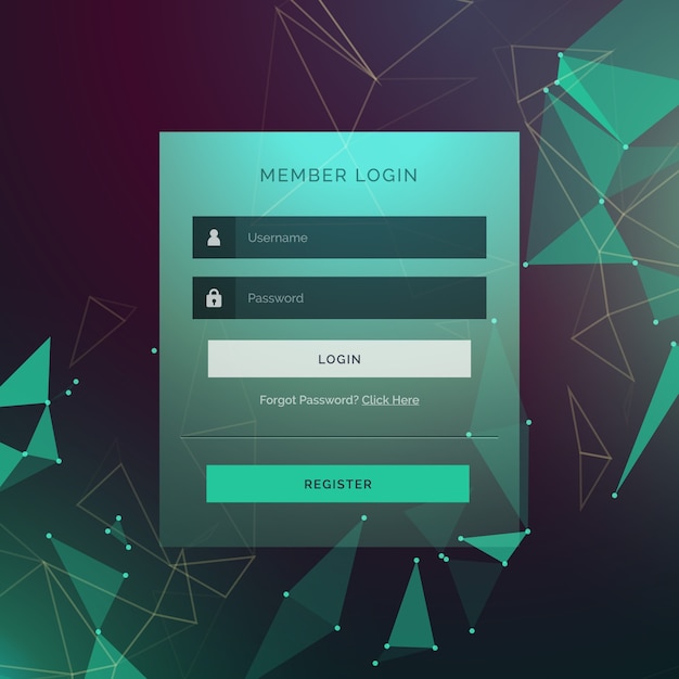 Shiny green login form template