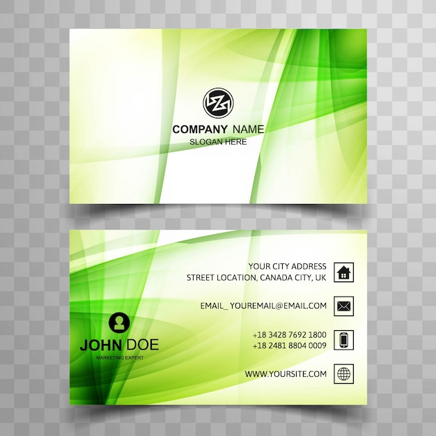 Vector shiny green visiting card