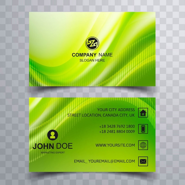 Современная зеленая визитная карточка