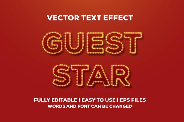 Shiny guest star vector text effect