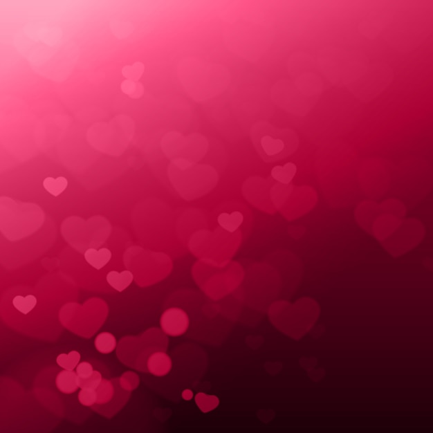 Shiny hearts bokeh beautiful valentines bay background