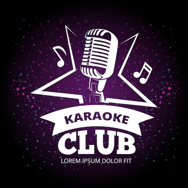 Vector shiny karaoke club vector logo design