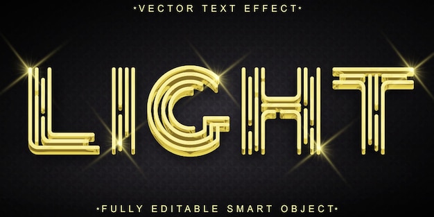 Vector shiny light vector volledig bewerkbaar smart object text effect