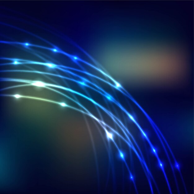 Shiny lights background with wavy shapes