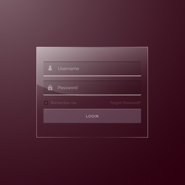 Vector shiny login form template