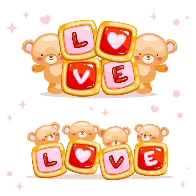 Shiny love cookies collection