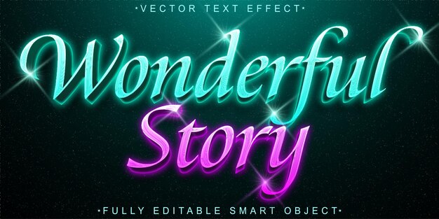 Shiny Luxury Elegant Wonderful Story Vector 完全に編集可能なスマートオブジェクトテキストエフェクト