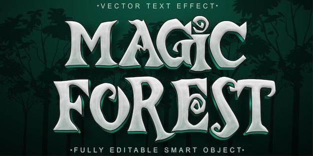 Shiny Magic Forest Vector Fully Editable Smart Object Text Effect