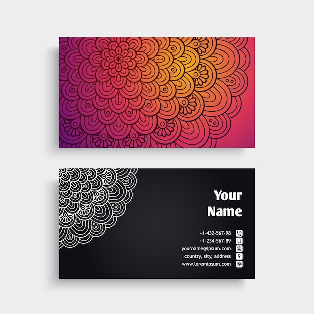 Shiny mandala visiting card