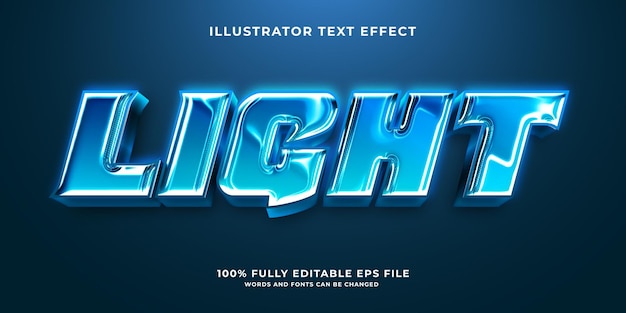 Shiny metallic blue editable 3d text effect