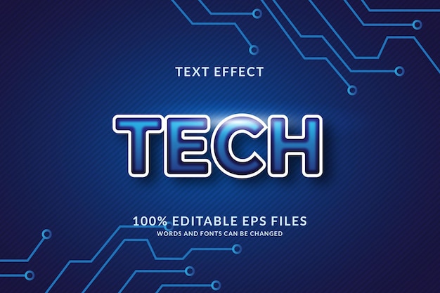 Shiny modern technology text effect template design