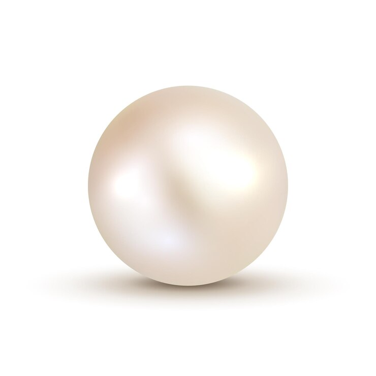блестящий натуральный шар White Pearl. аксессуар красоты украшение. Символ драгоценности моды.