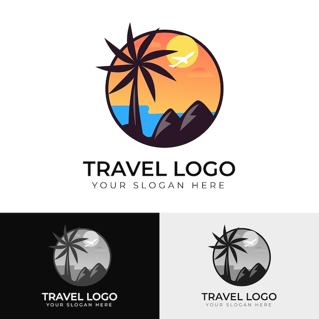 Vector shiny night travel logo desing