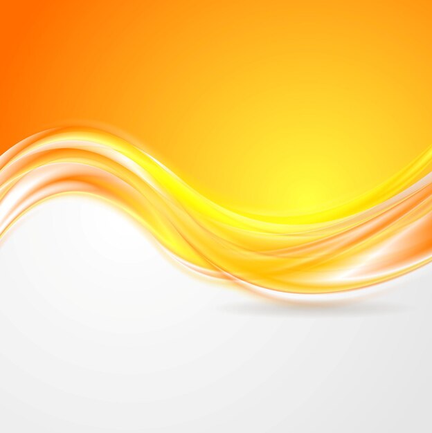 輝くオレンジ色の抽象的な波