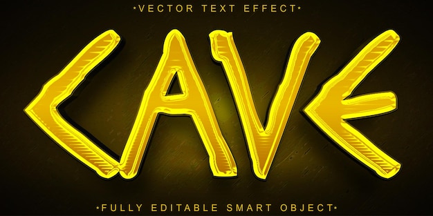 shiny orange cave writing vector fully editable smart object text effect