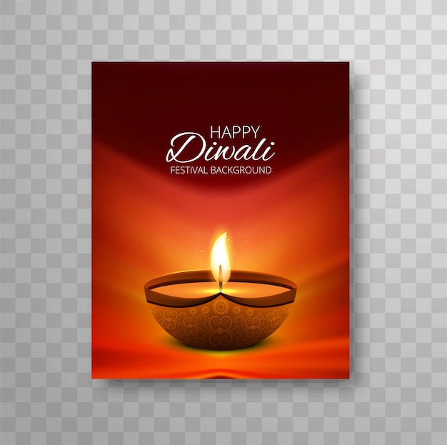 Shiny orange diwali flyer design