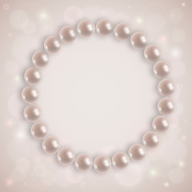 Vector shiny pearl necklace