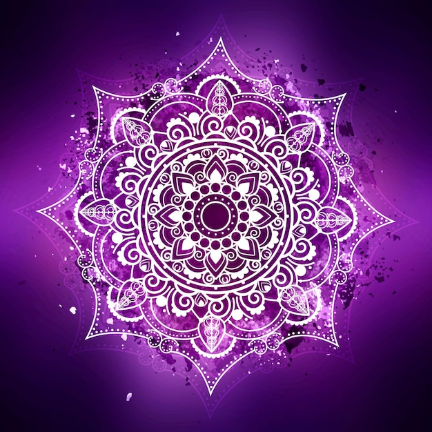 Premium Vector | Shiny purple mandala background