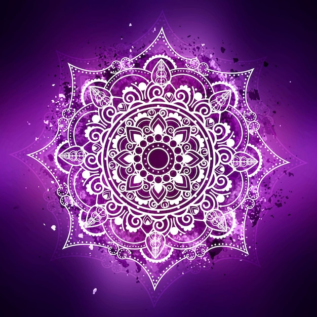 Shiny purple mandala background