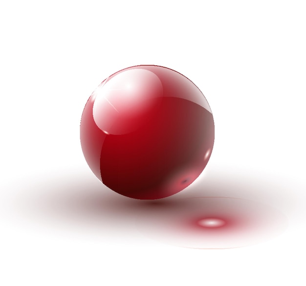 Shiny red ball vector transparent vector object for design layout