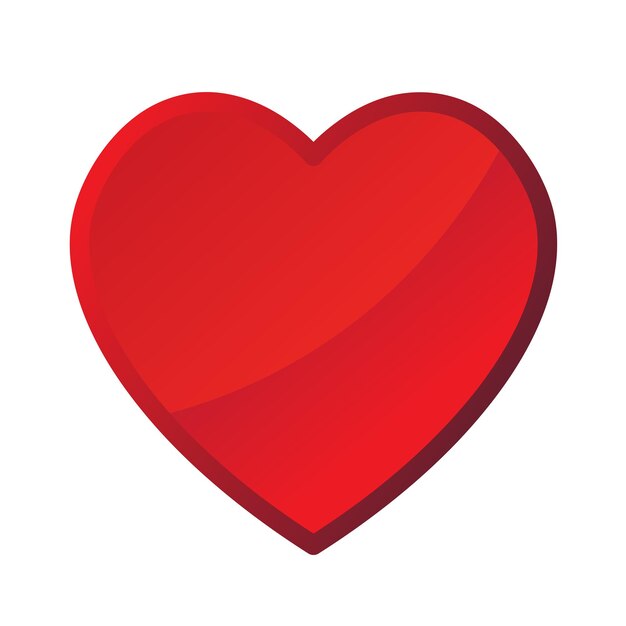 Shiny Red Heart Vector Icon