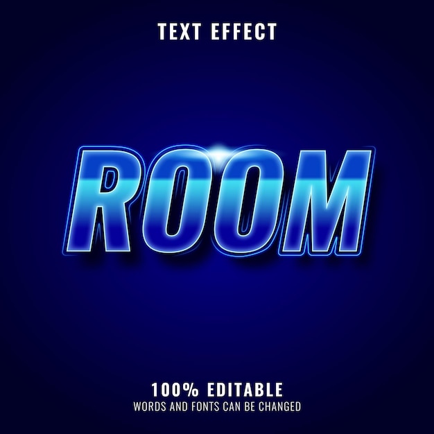 Shiny room neon text effect design