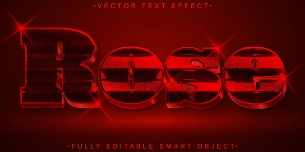 Shiny Rose Vector Volledig bewerkbaar Smart Object Text Effect