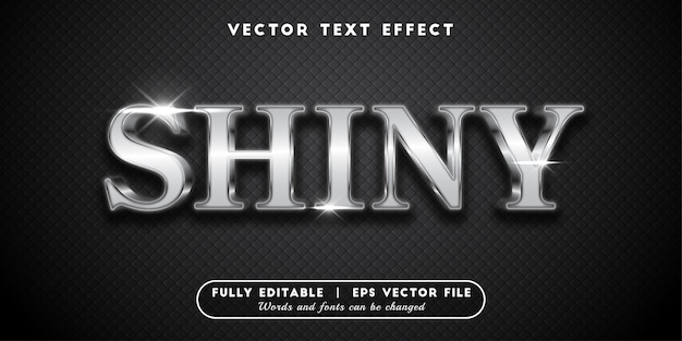 Vector shiny silver text effect, editable text style