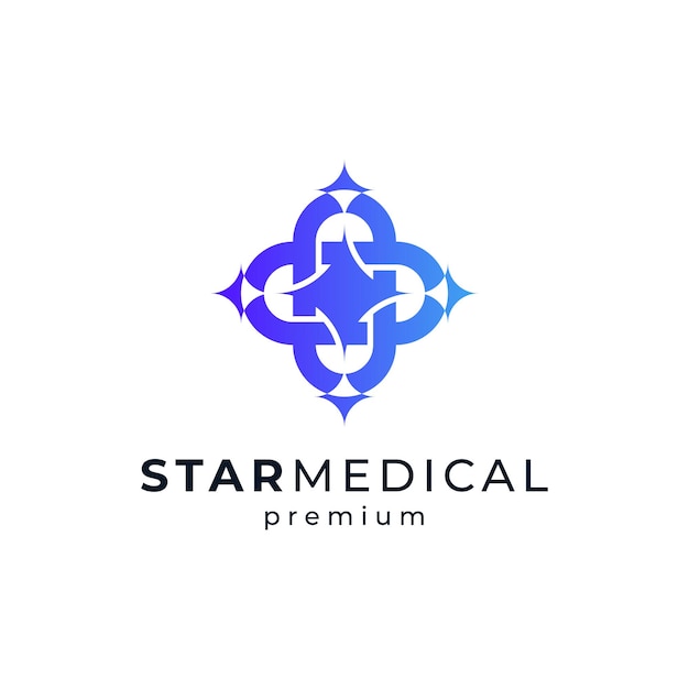 Shiny stars for medical and healthcare logo design