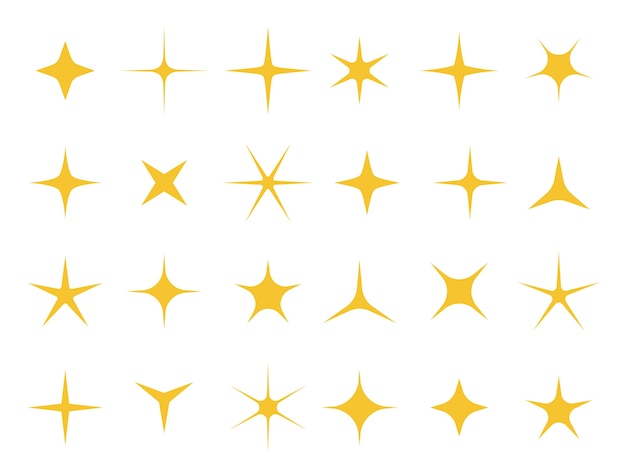 Shiny stars. Sparkle light, bright star and sparkles shape