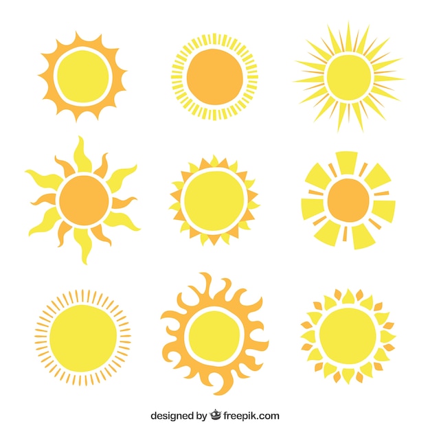 Vector shiny suns icons