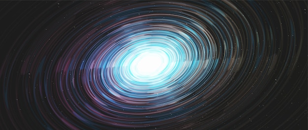Вектор Блестящая сверхновая на фоне галактики. планета и физика концепции дизайна.
