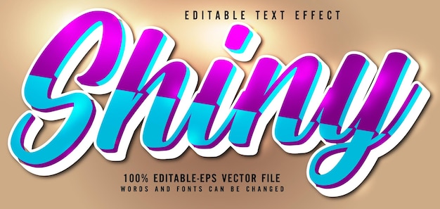 Vector shiny text effect editable