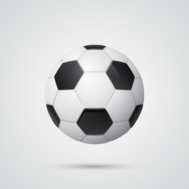 Vector shiny three-dimensional soccer ball